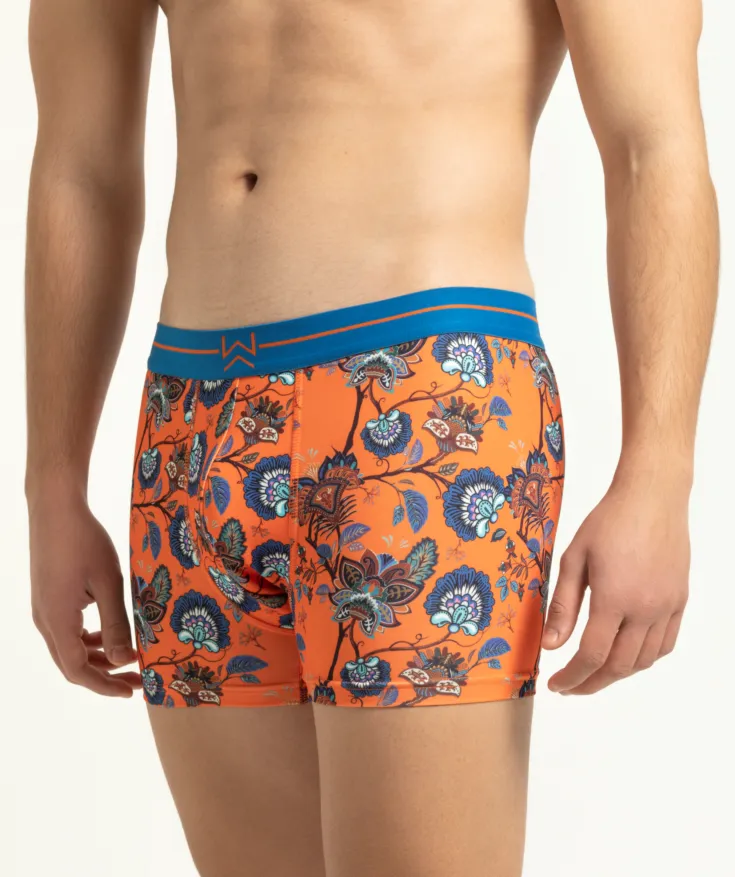 Paisley Print Orange Boxer Shorts