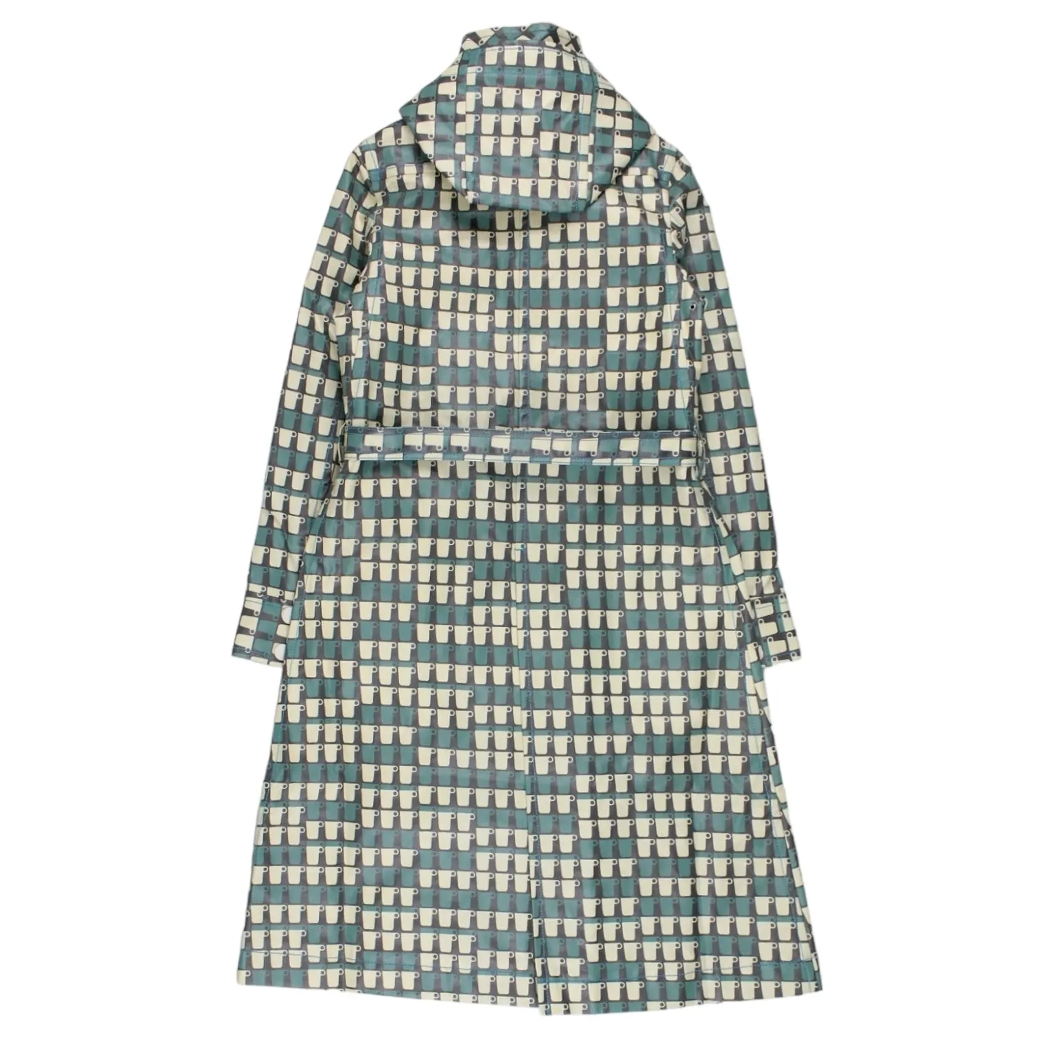 Orla Kiely Blue Stacked Cups Laminate Canvas Coat