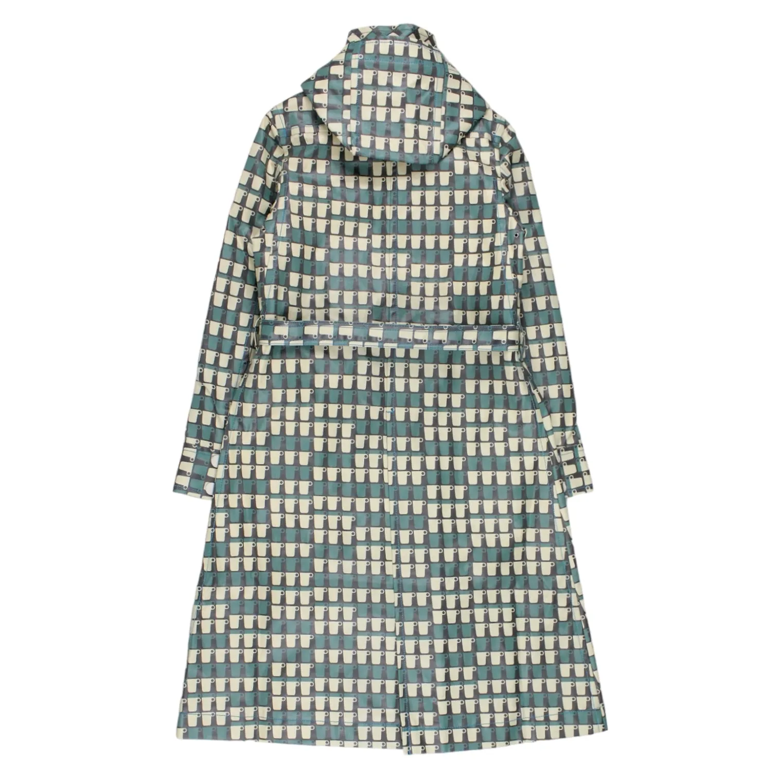 Orla Kiely Blue Stacked Cups Laminate Canvas Coat