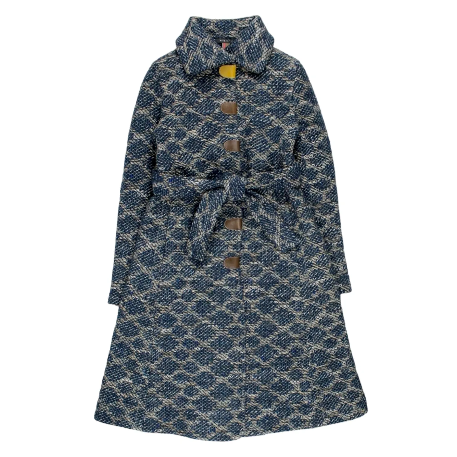 Orla Kiely Blue Tweed Full-length Coat