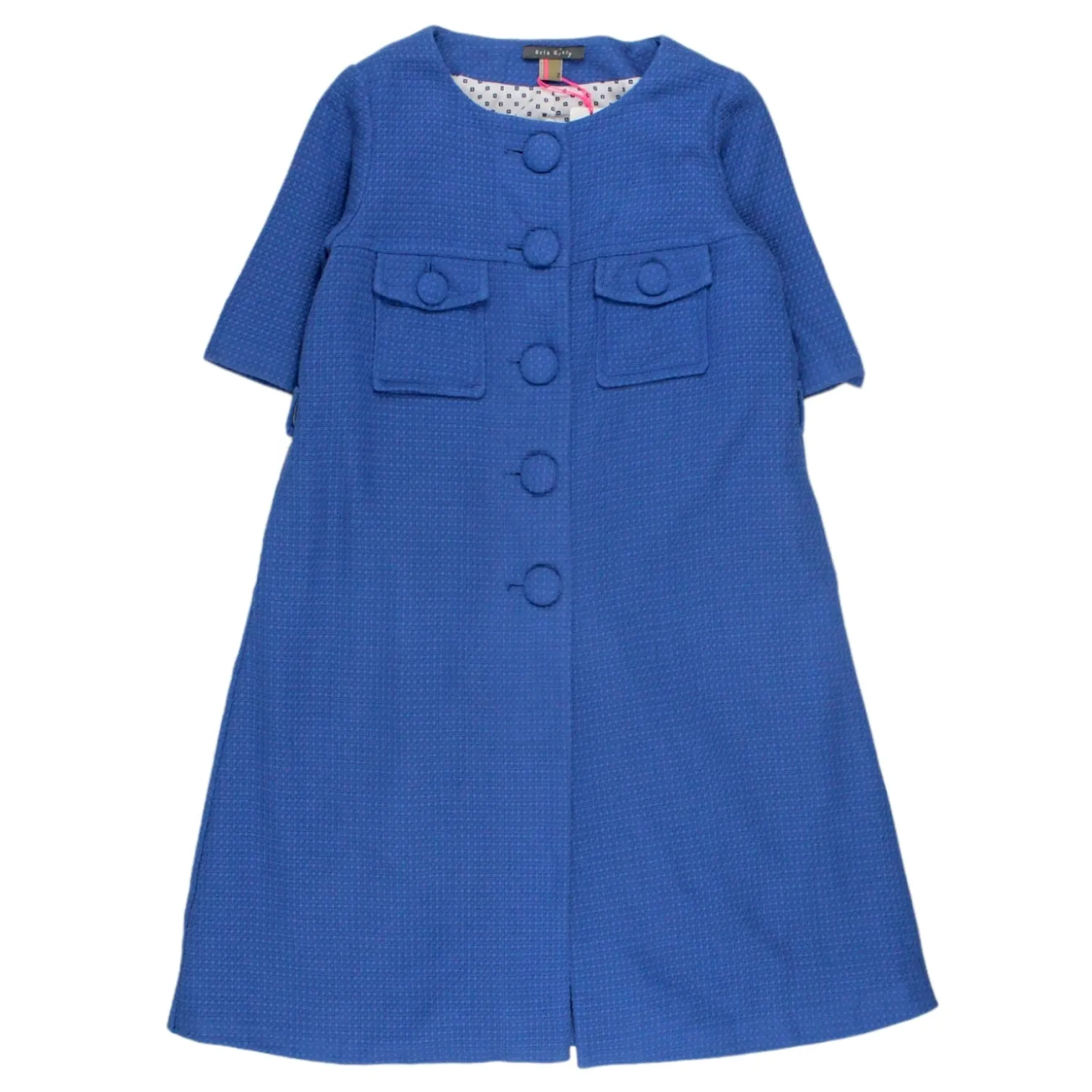 Orla Kiely Blue Weave Short Sleeve Coat