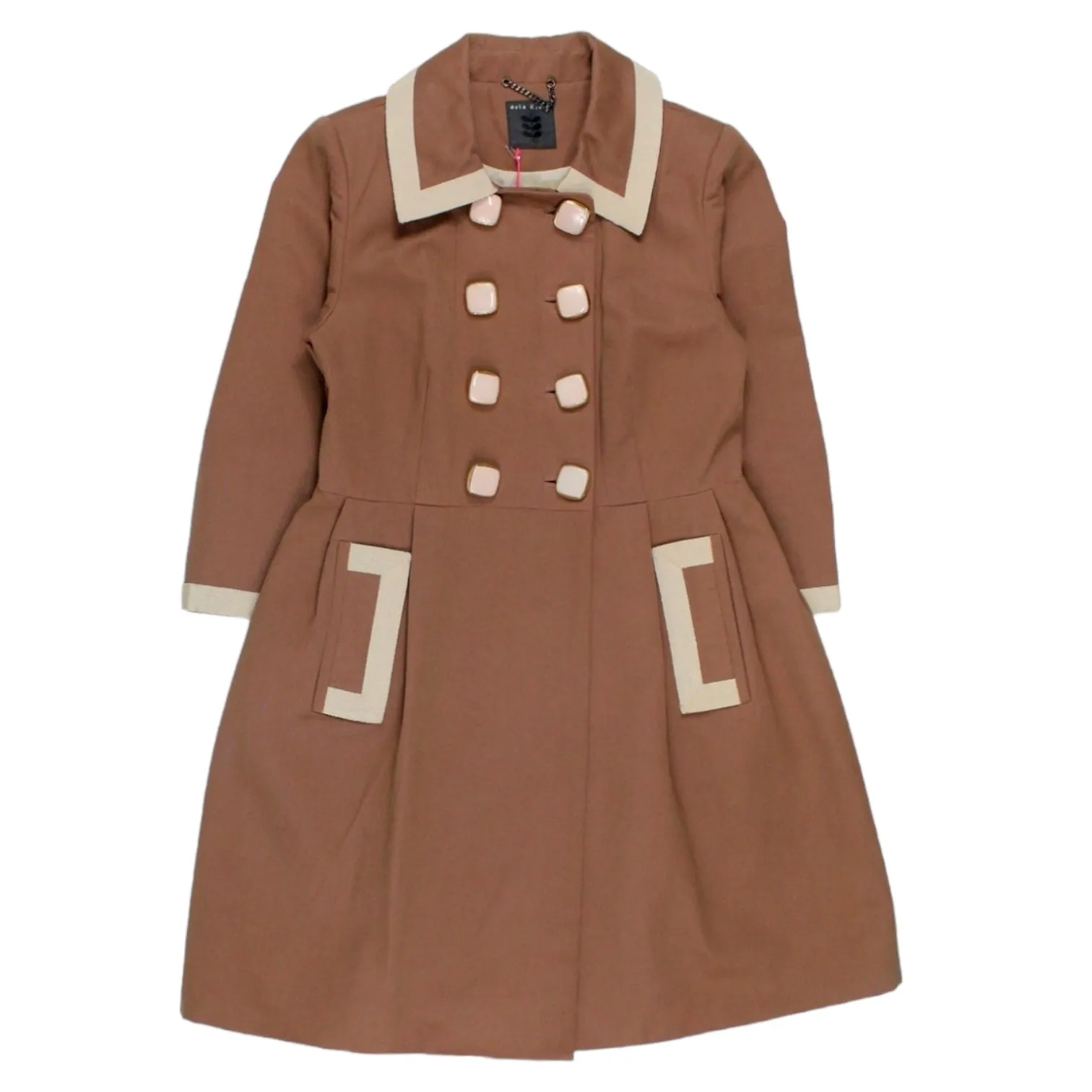 Orla Kiely Brown Grosgrain Detail Coat