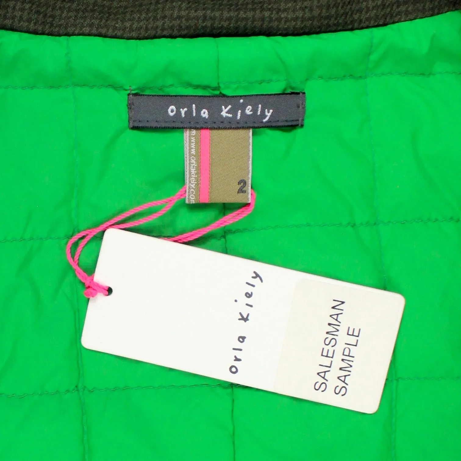 Orla Kiely Green Check Short Coat