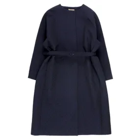 Orla Kiely Navy Floral Jacquard Open Coat