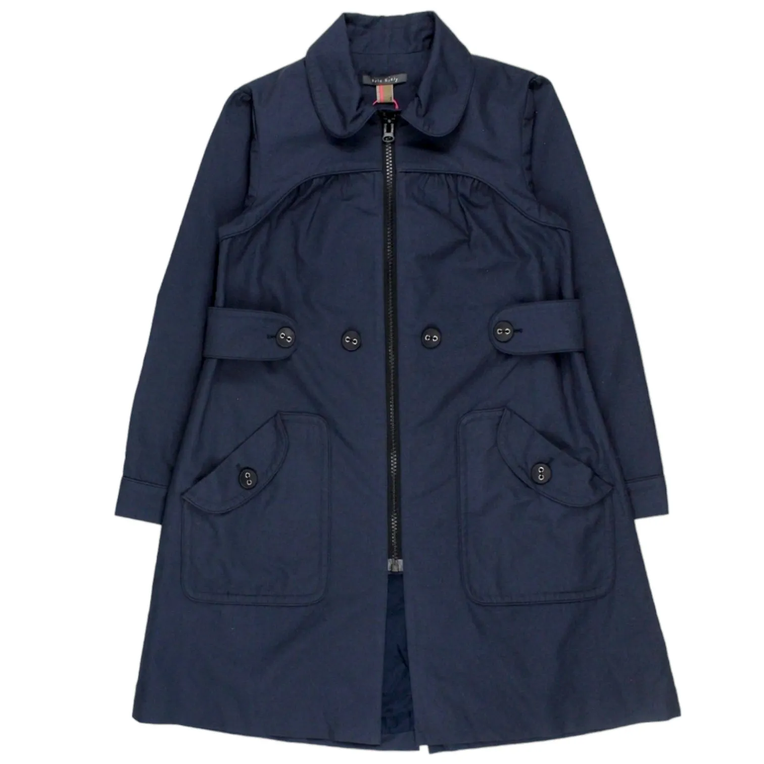 Orla Kiely Navy Zipped Coat