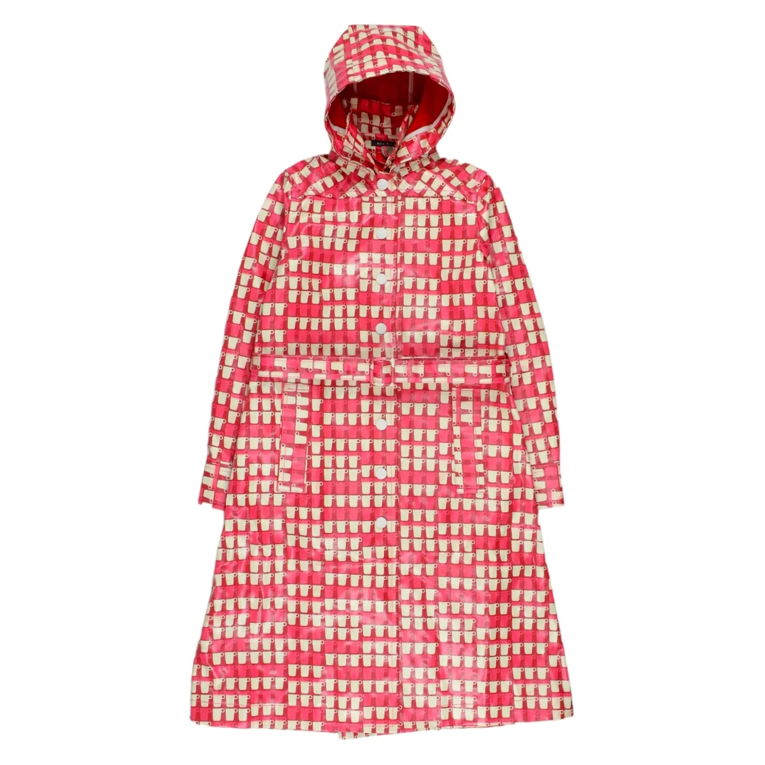 Orla Kiely Red Stacked Cups Laminate Canvas Coat