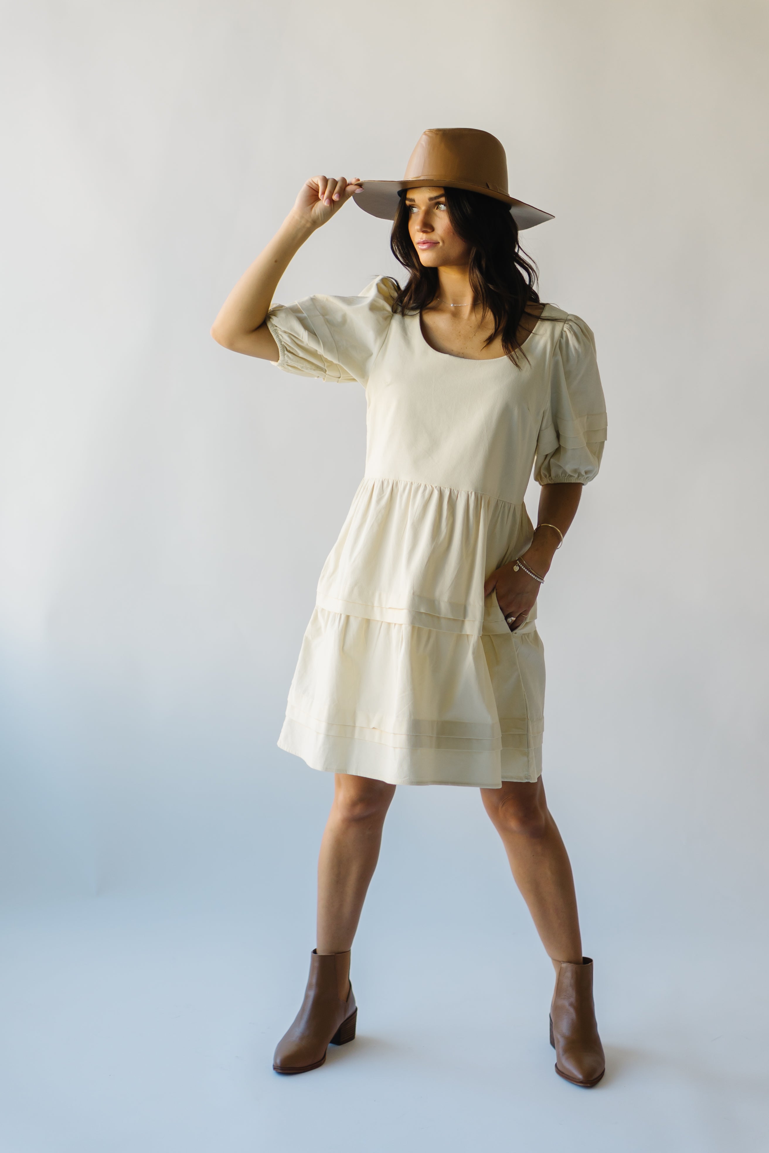 Owensville Corduroy Dress Cream