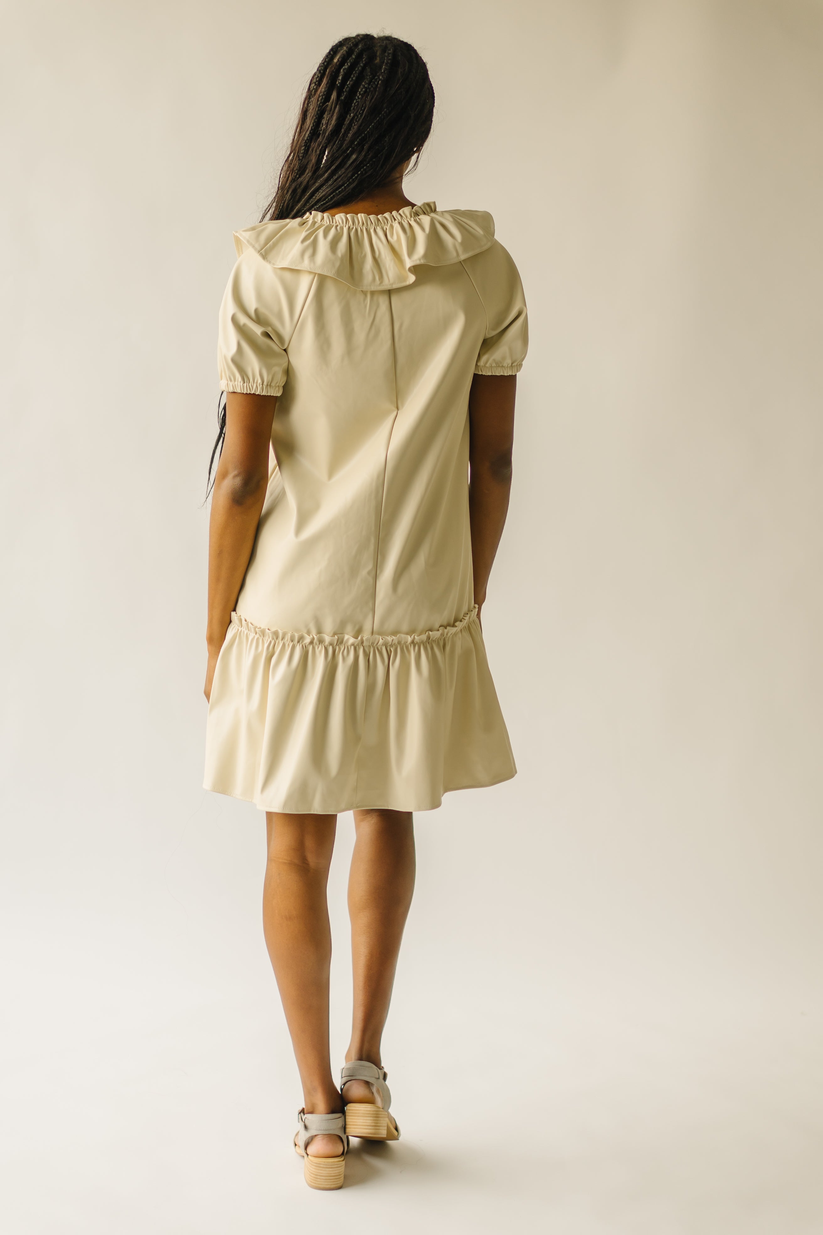 Pagosa Cream Faux Leather Dress