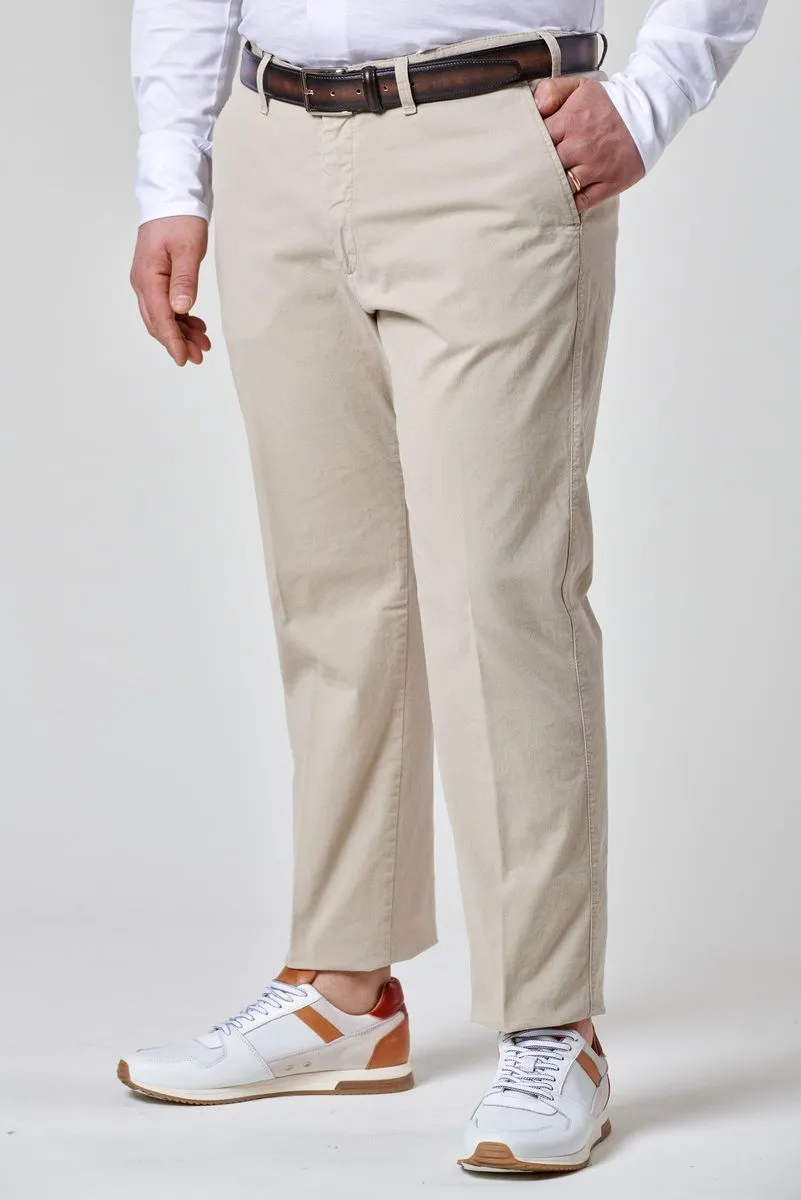 Beige Stretch Comfort Gabardine Pants