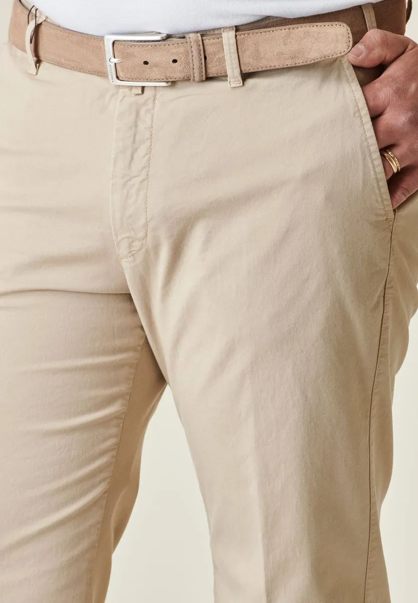 Beige Stretch Comfort Gabardine Pants