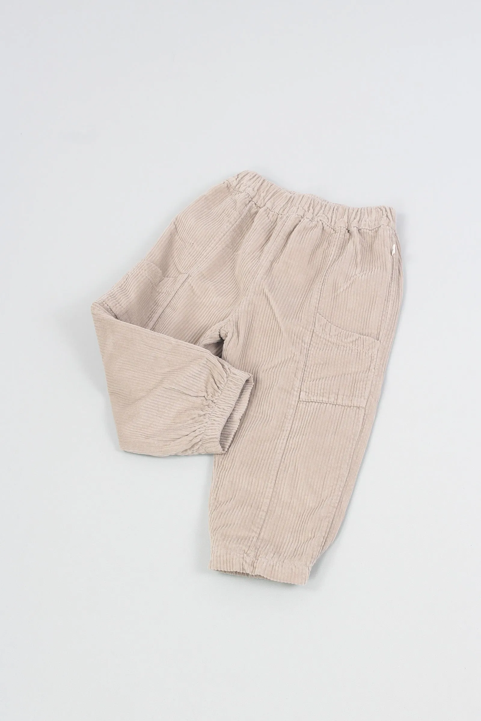 Taupe Velvet Cargo Pants