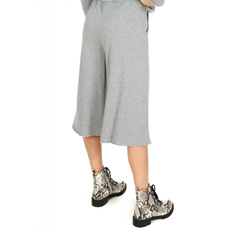 Gray Cropped Unfinished Hem Sweatpants