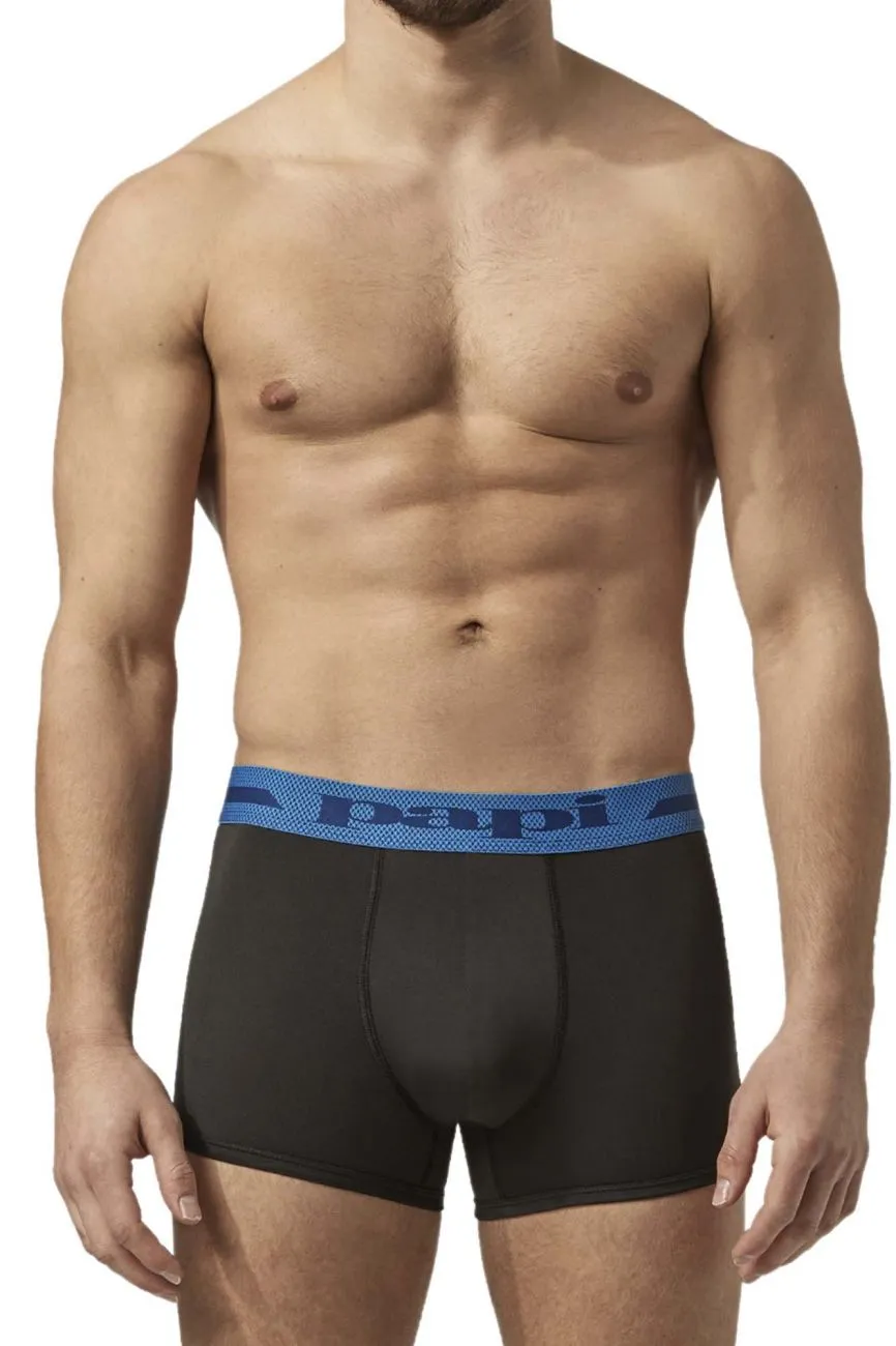 Papi UMPA080 2PK Microflex Brazilian Trunks in Alloy-Black Color