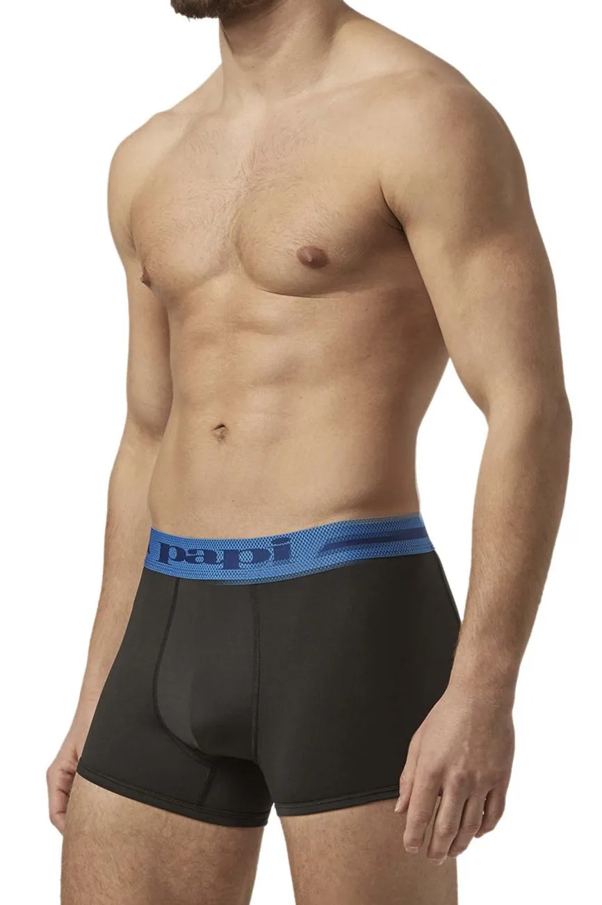 Papi UMPA080 2PK Microflex Brazilian Trunks in Alloy-Black Color