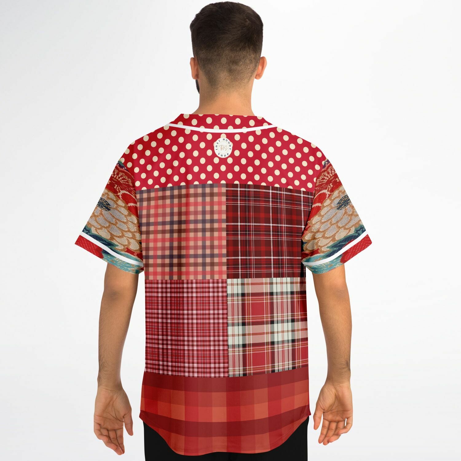 Patchwork Plaid Salsa Jersey Button Front