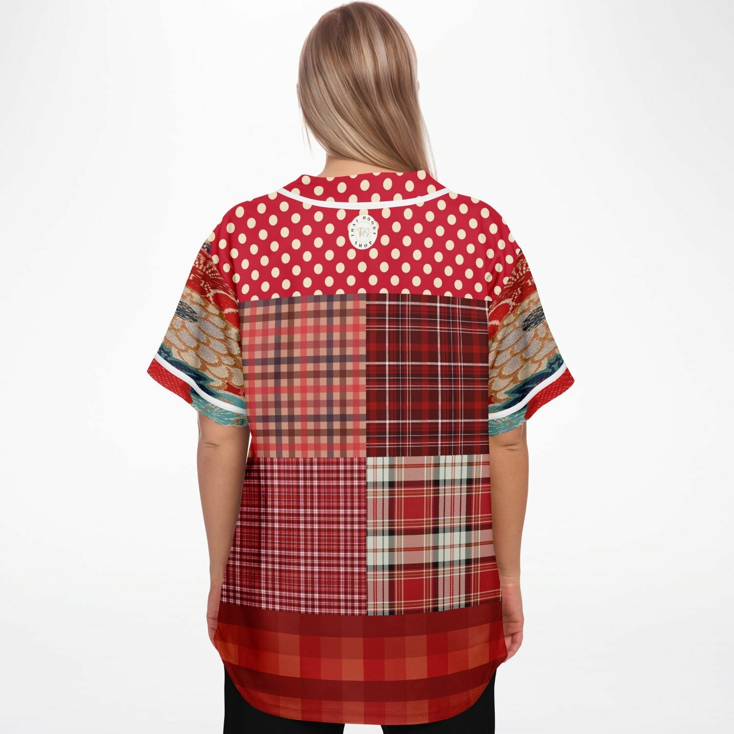 Patchwork Plaid Salsa Jersey Button Front