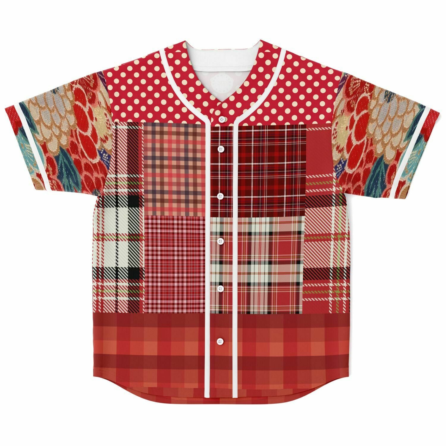 Patchwork Plaid Salsa Jersey Button Front