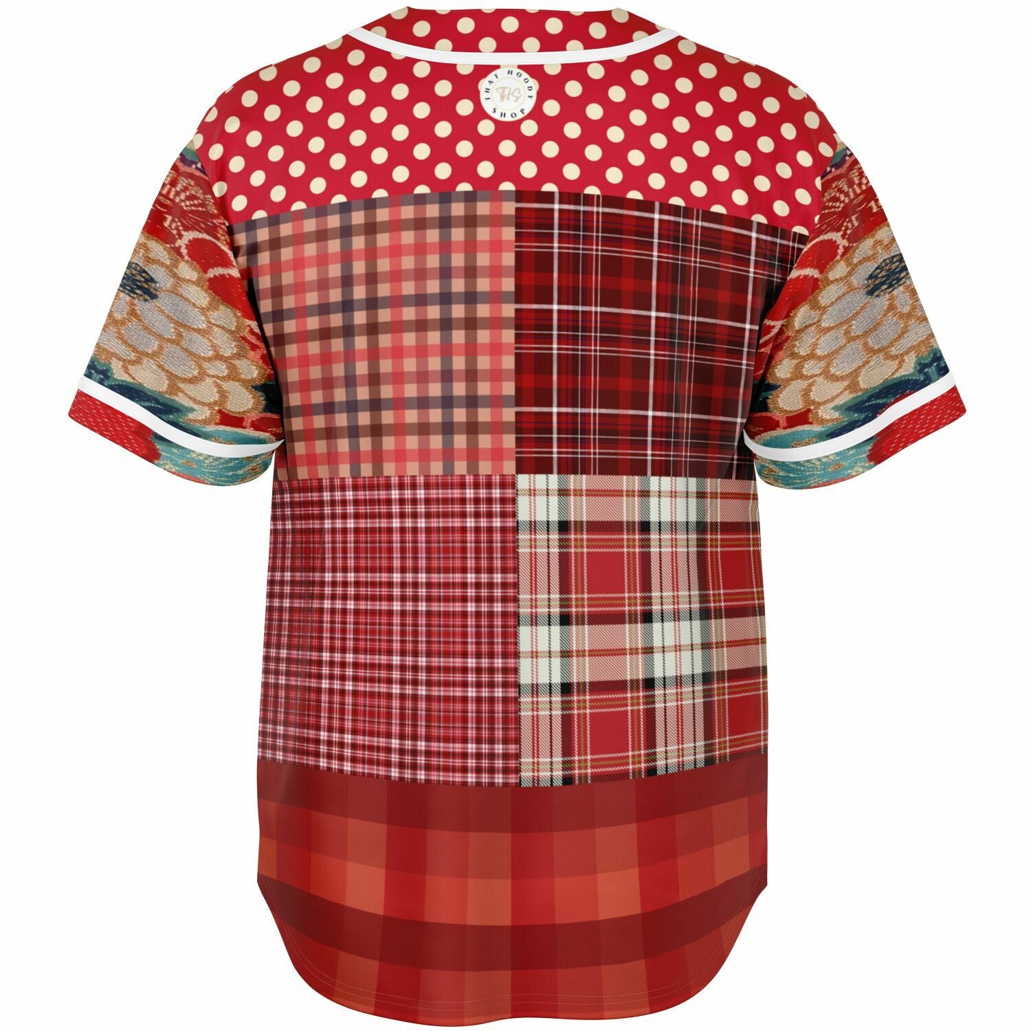 Patchwork Plaid Salsa Jersey Button Front