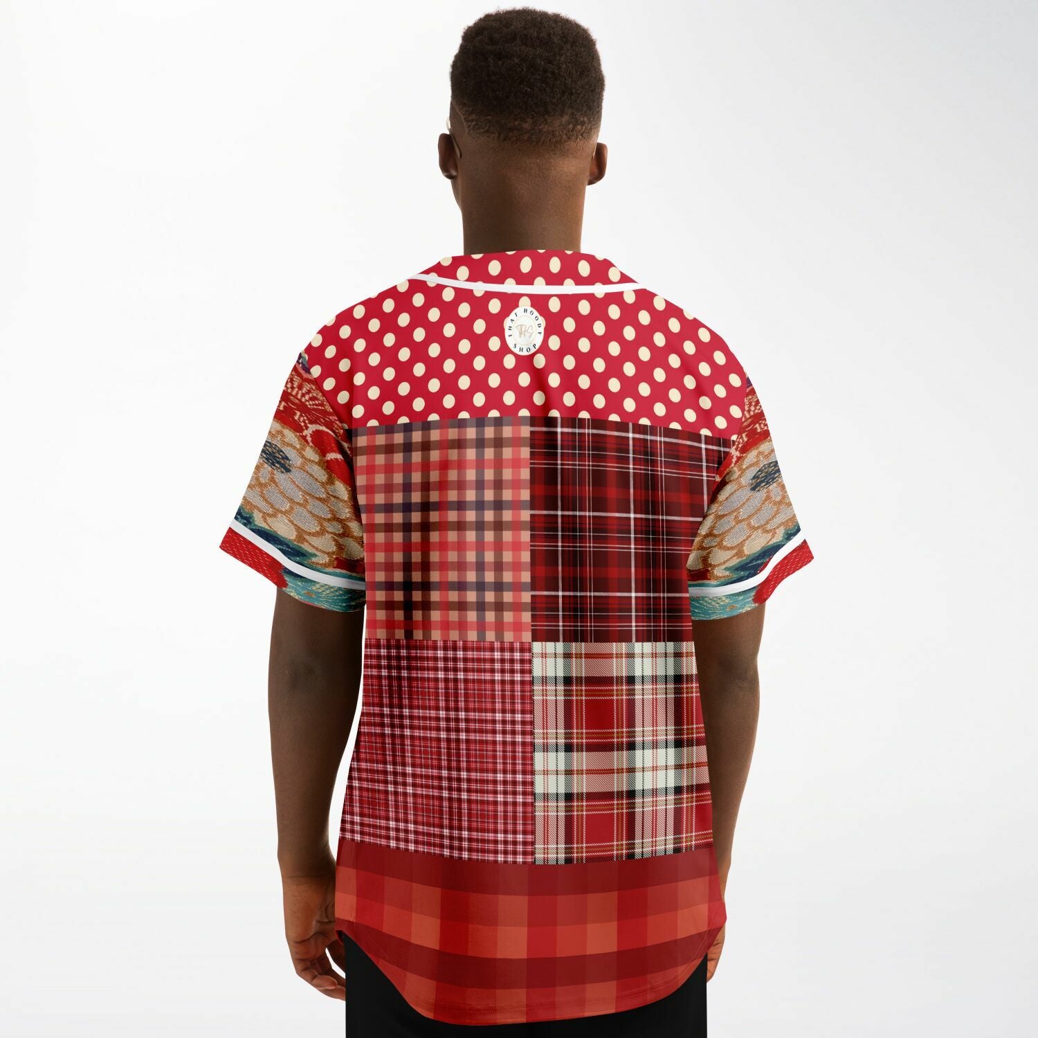 Patchwork Plaid Salsa Jersey Button Front