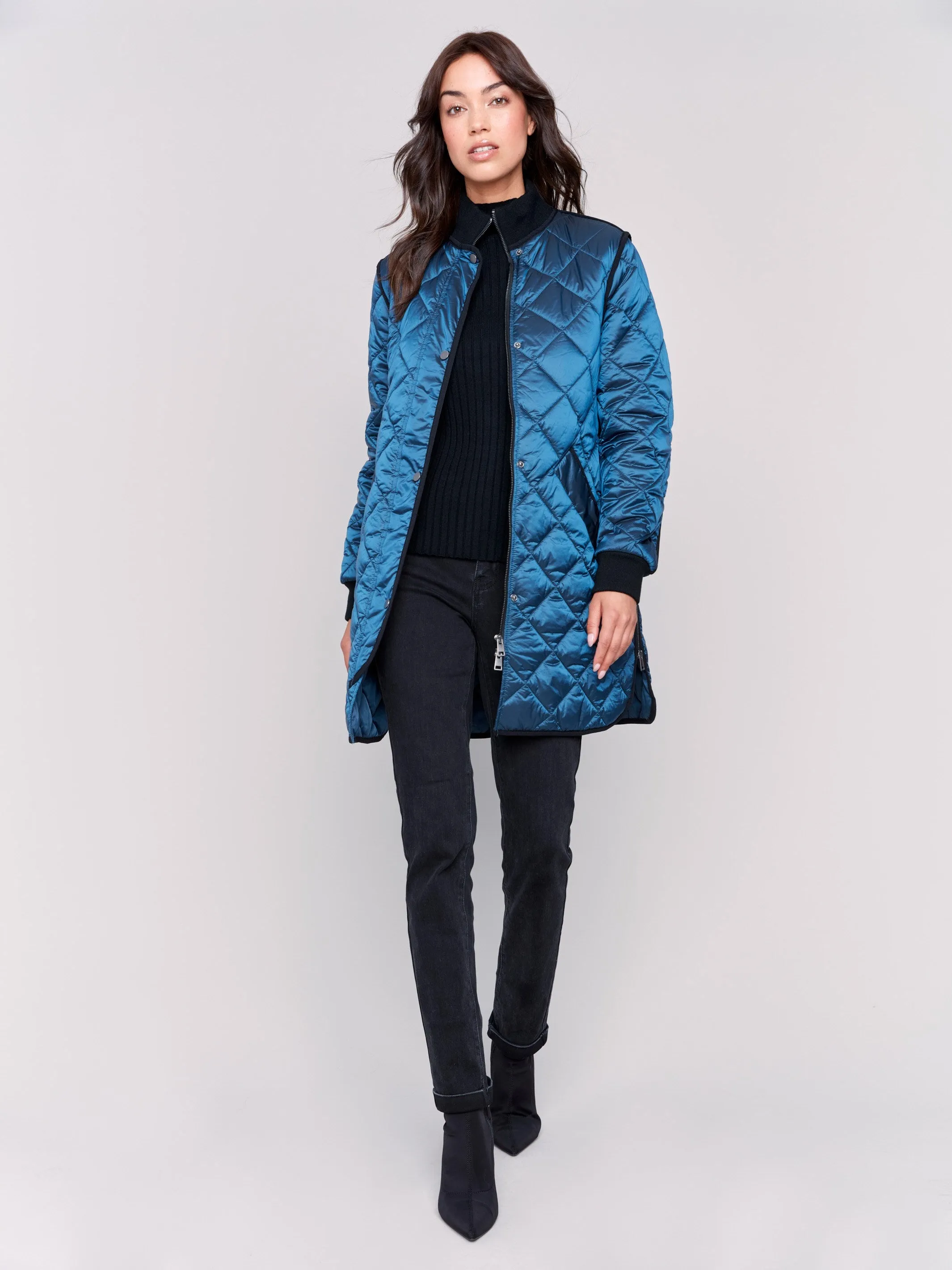 Peacock Long Quilted Puffer Jacket