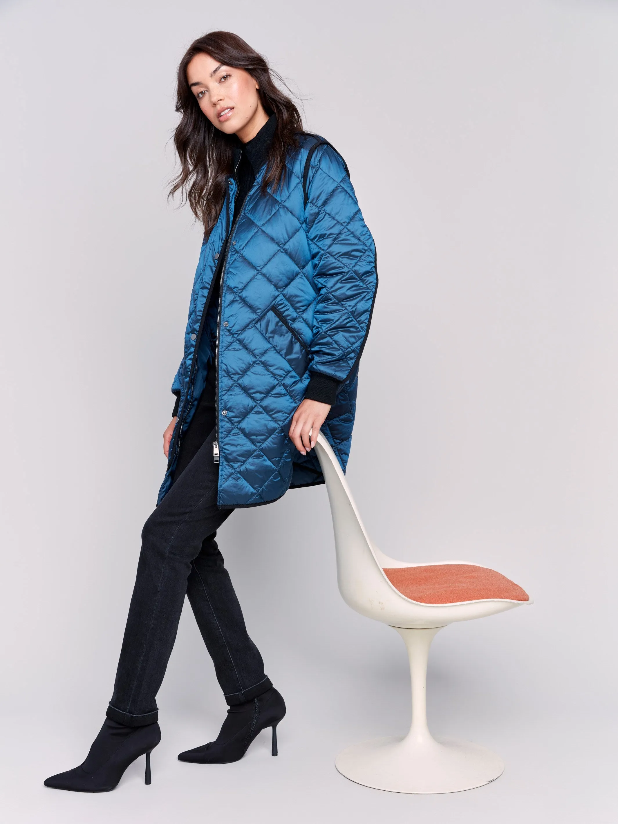 Peacock Long Quilted Puffer Jacket