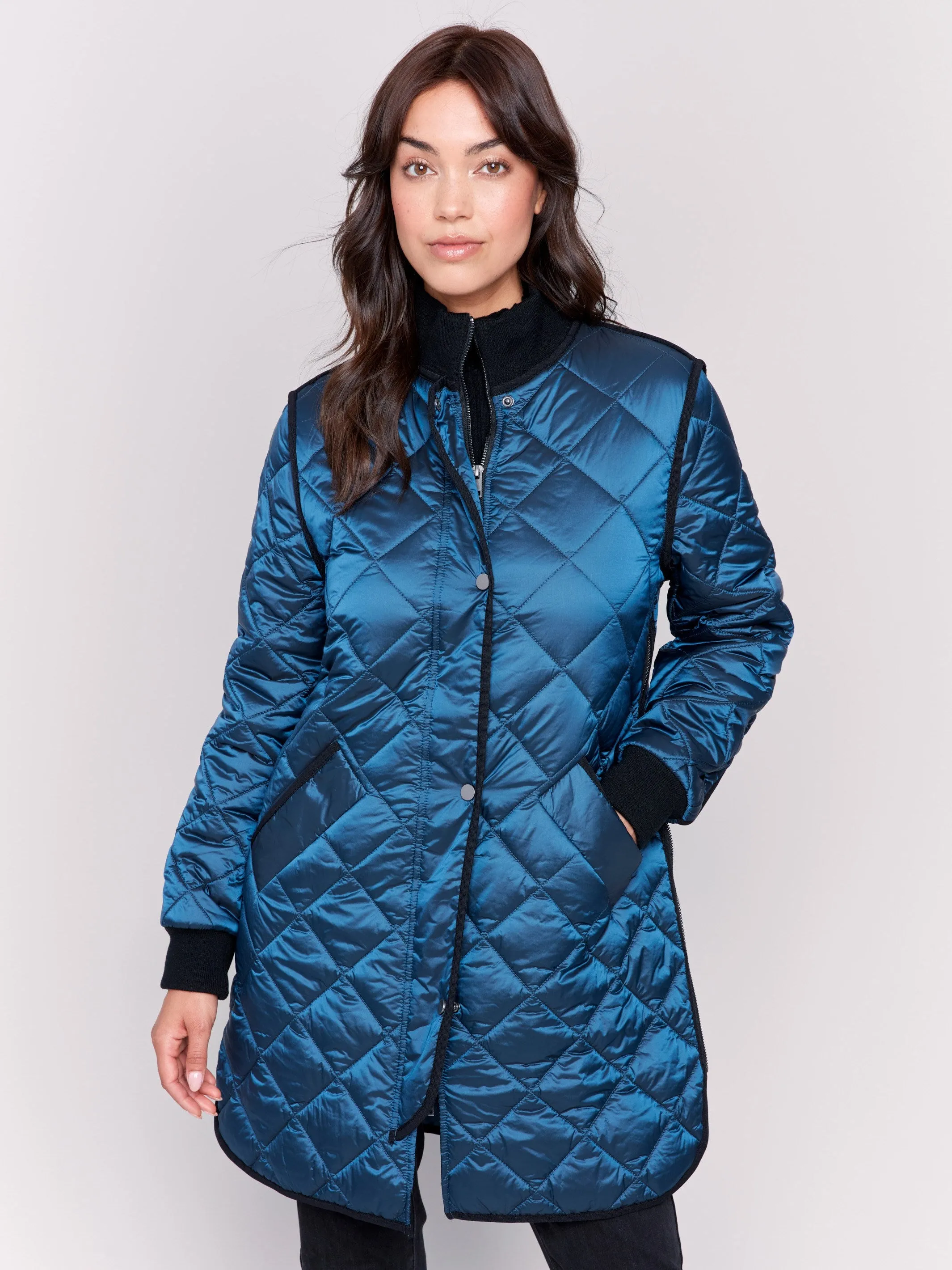 Peacock Long Quilted Puffer Jacket