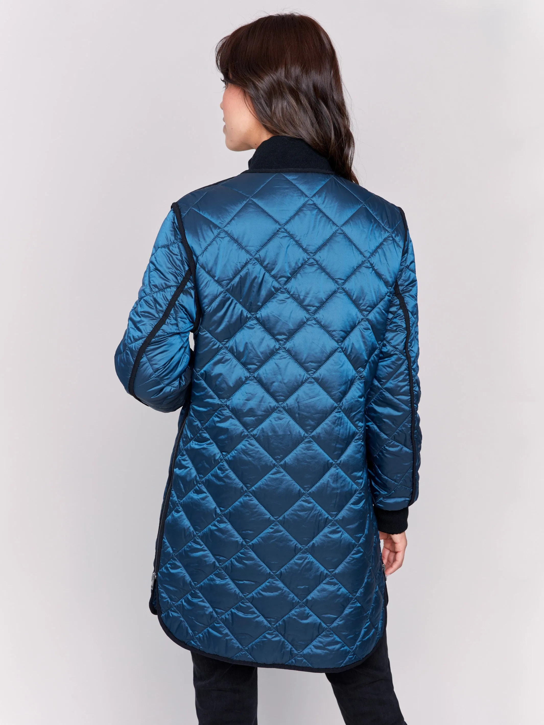 Peacock Long Quilted Puffer Jacket