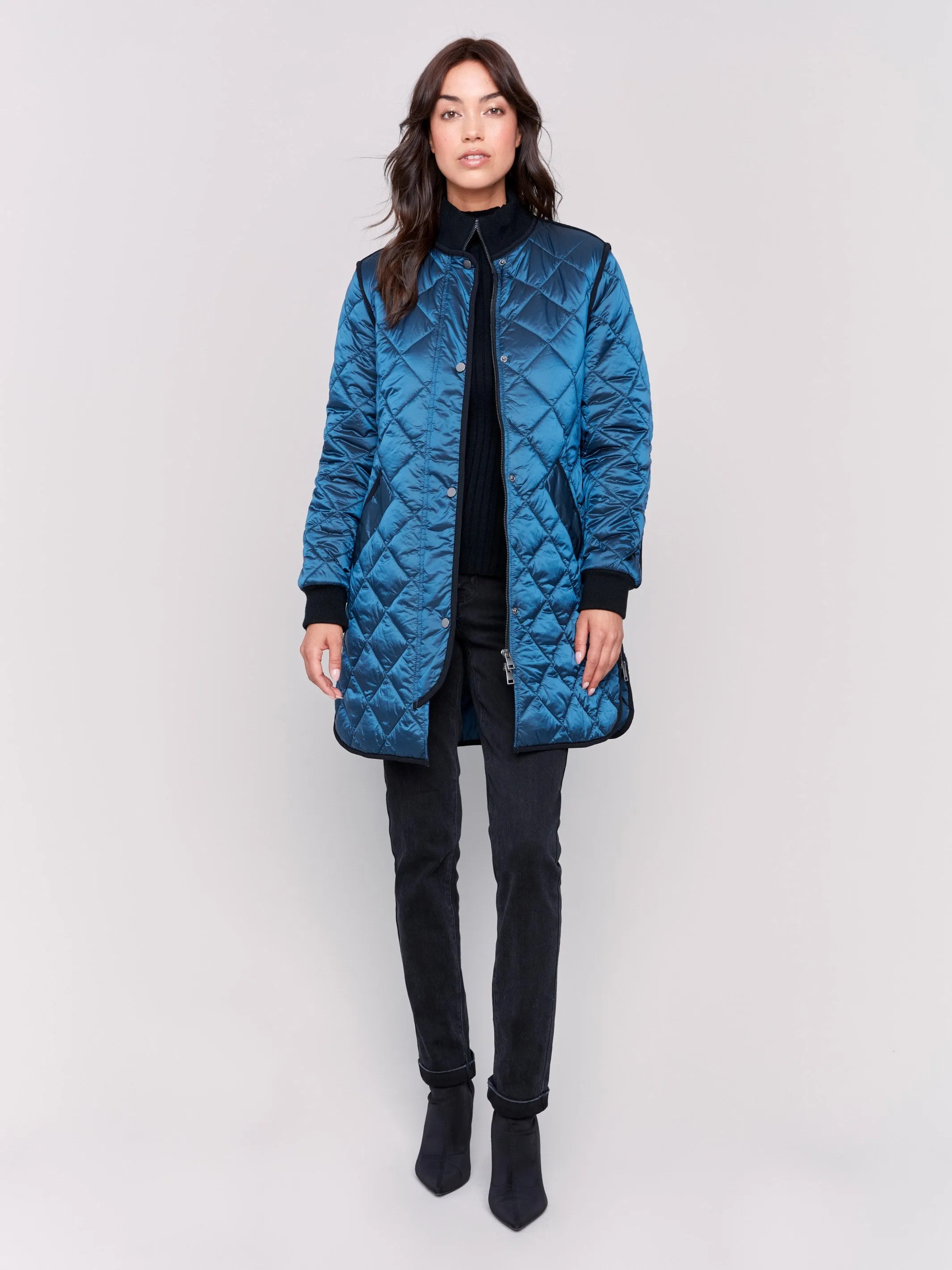 Peacock Long Quilted Puffer Jacket