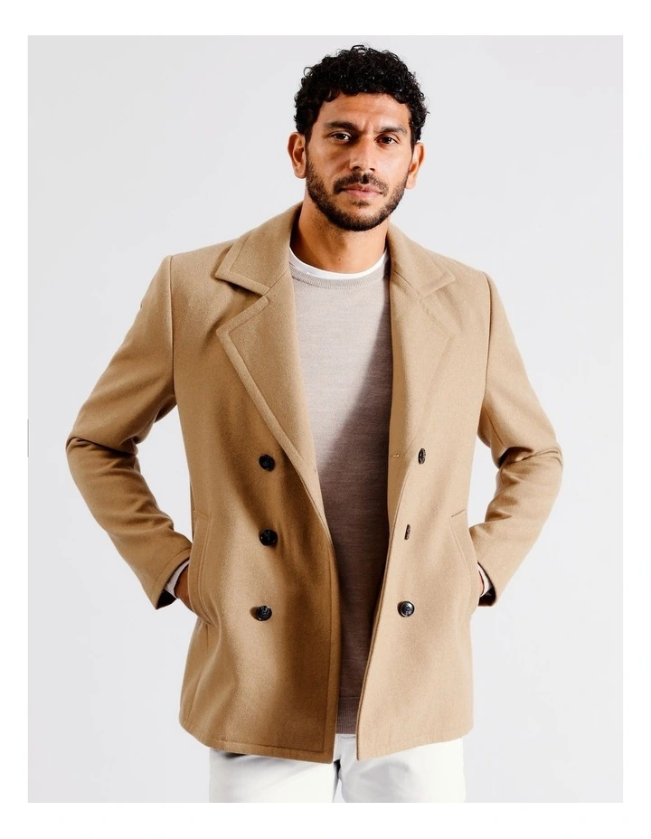 Pierce Peacoat in Beige