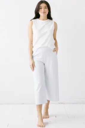 Pima Cotton Wide Leg Cropped Pants