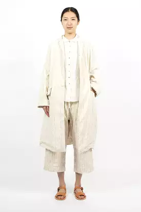 Pinstripe Loose Coat Natural