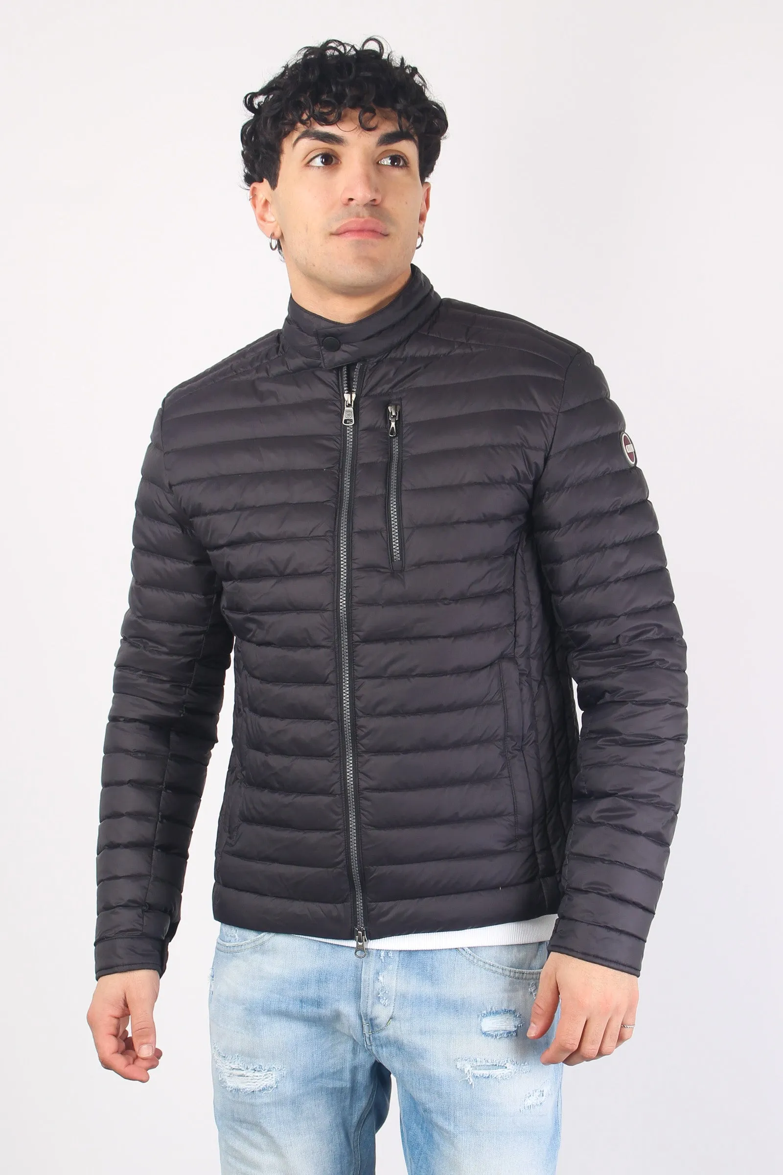 Black Biker Puffer Coat