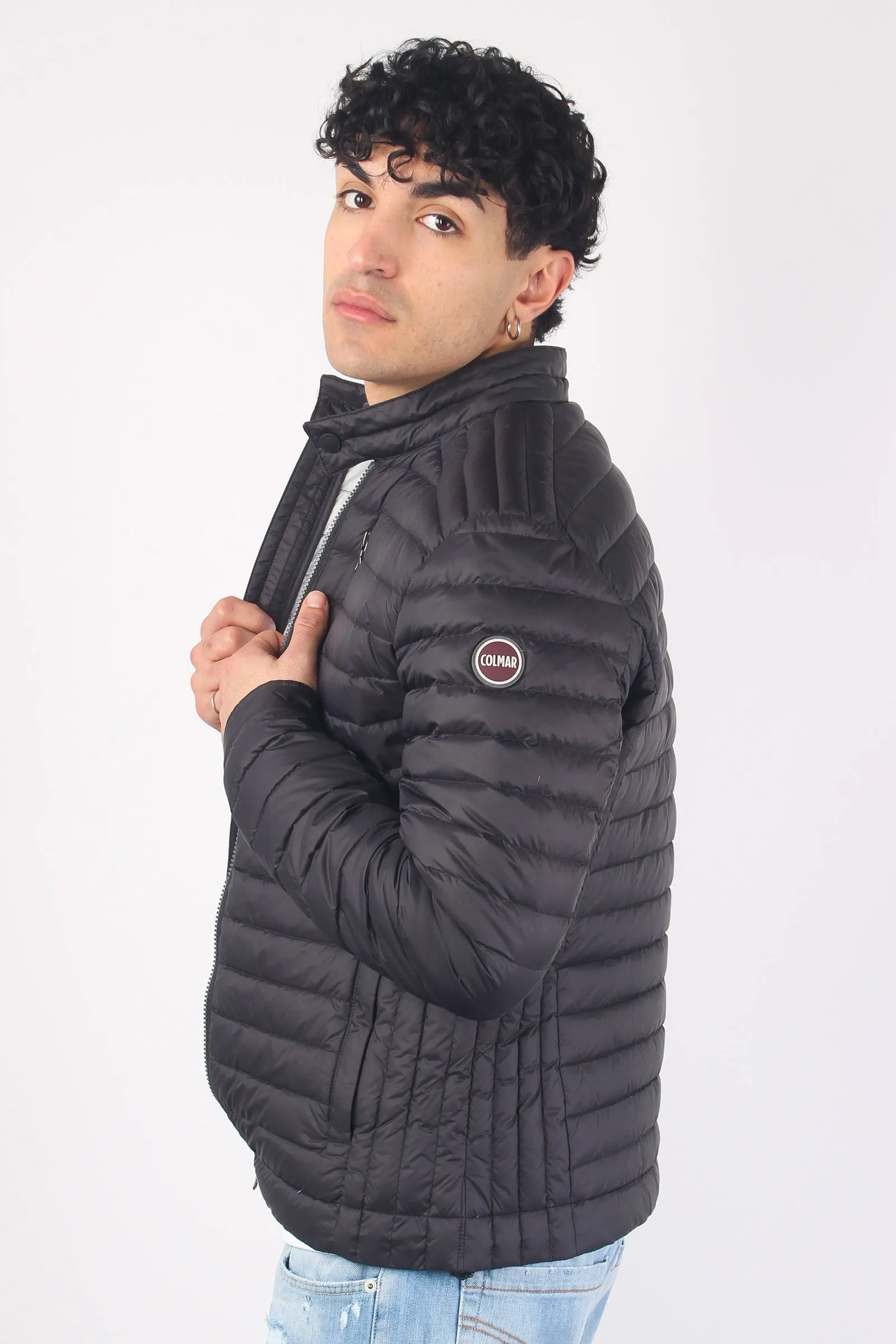 Black Biker Puffer Coat