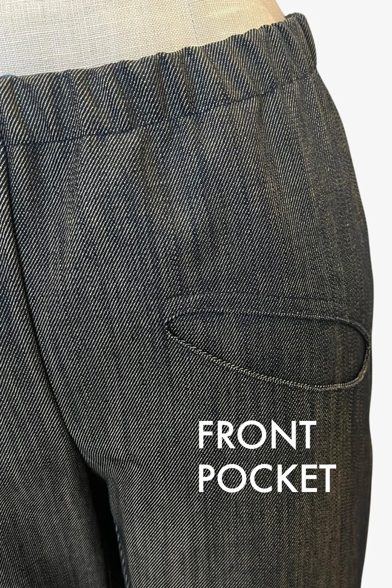 Capri Pants in Distressed Denim | Pocket Detail