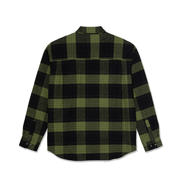 Polar Skate Co. Mike Flannel Long Sleeve Shirt - Black/Army Green