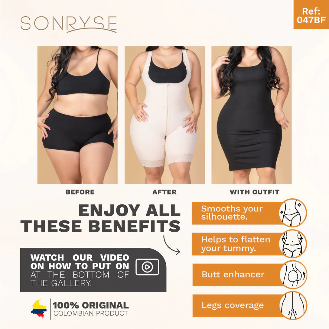 Postpartum Post Surgery Compression Garment | Tummy Control Butt Lifter Body Shaper | Daily Use Open Bust Shapewear