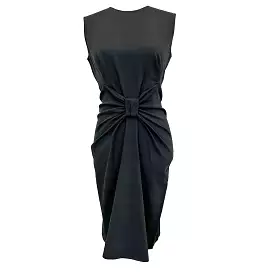 Prada Black Crepe Wool Silk Shift Dress XS/S