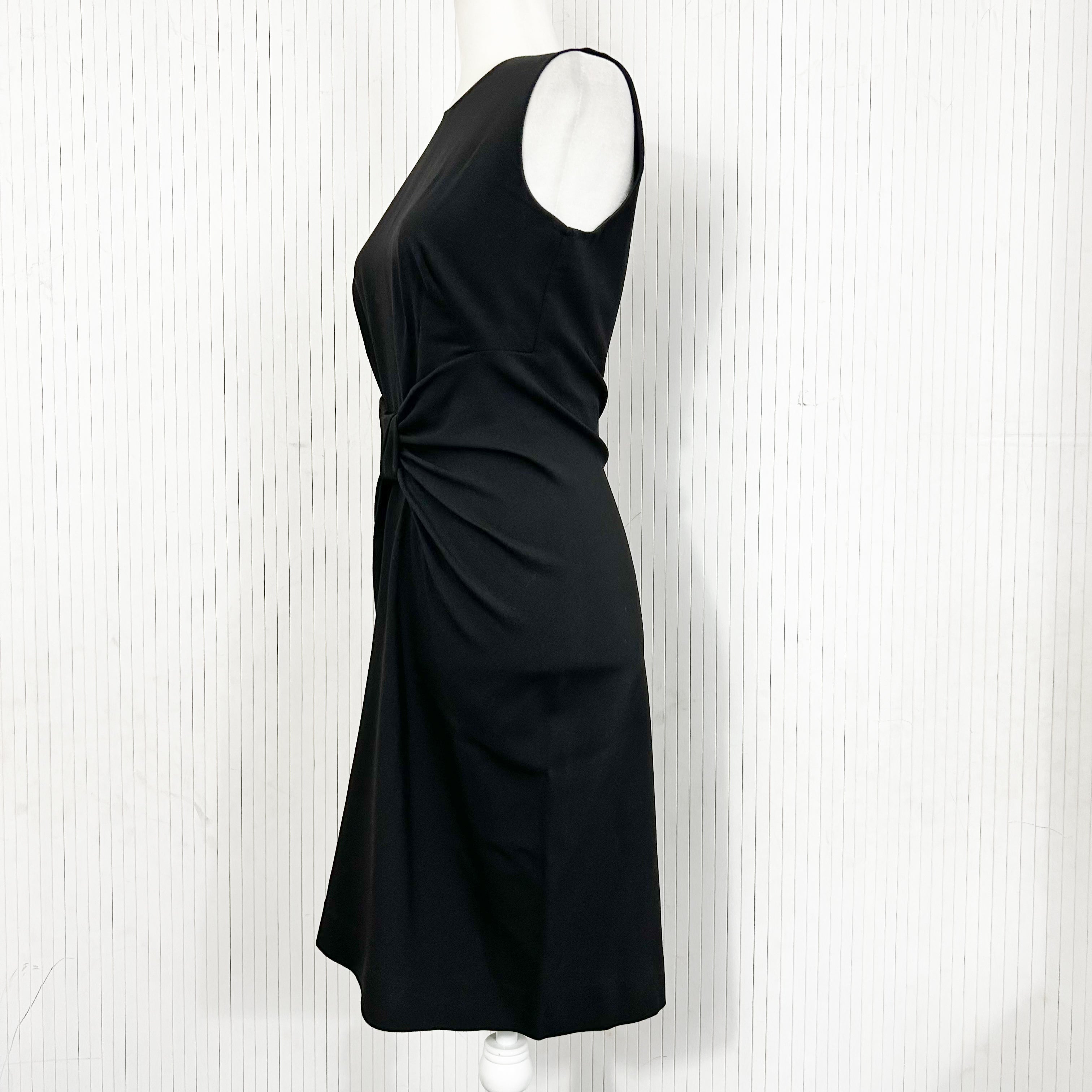 Prada Black Crepe Wool Silk Shift Dress XS/S