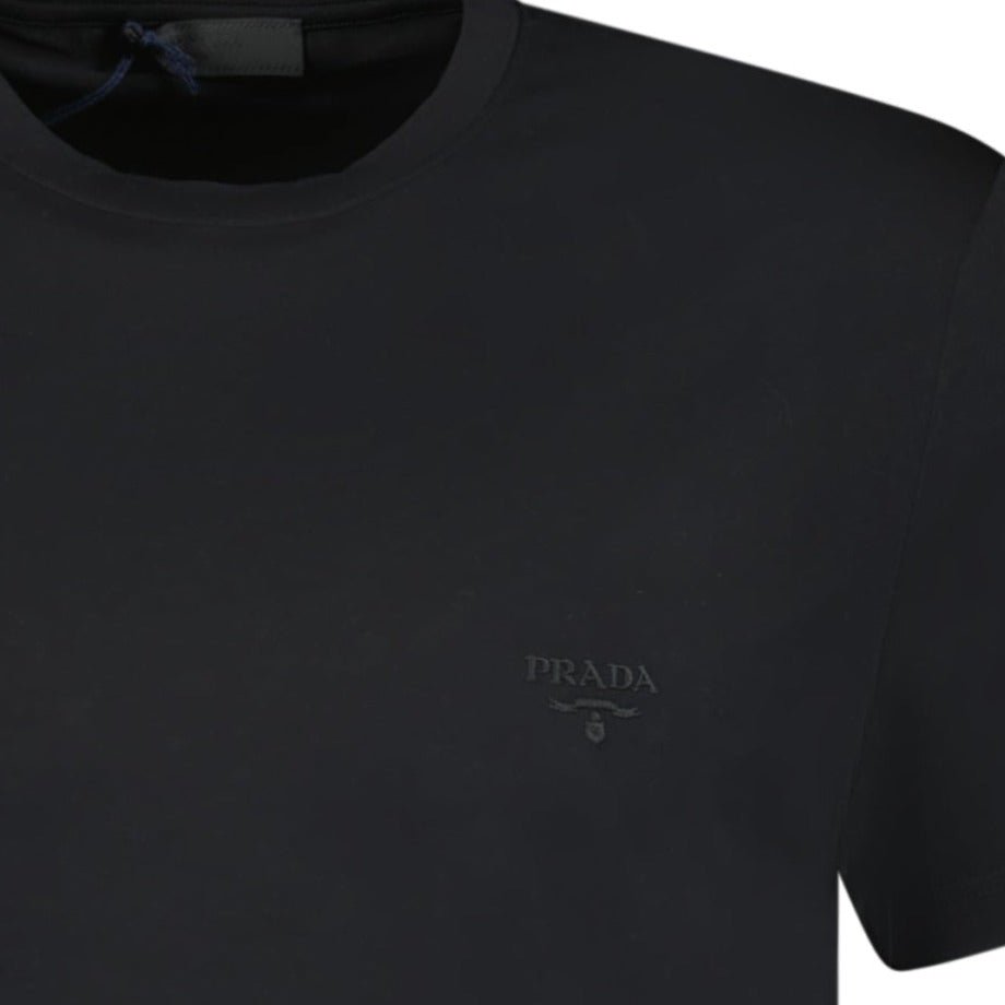 PRADA Black Logo Stitch T-Shirt