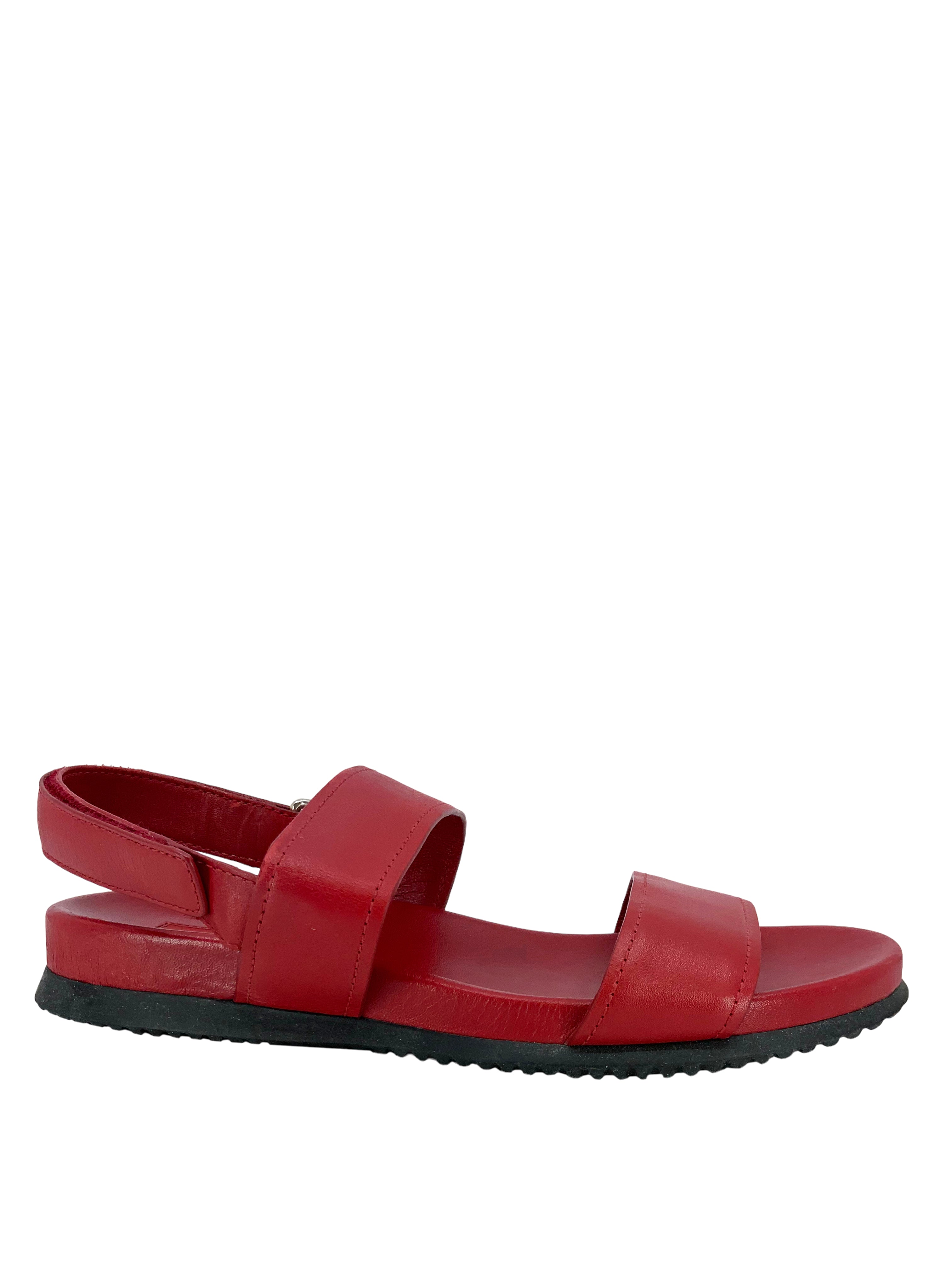 PRADA Leather Velcro Sandals - Size 7