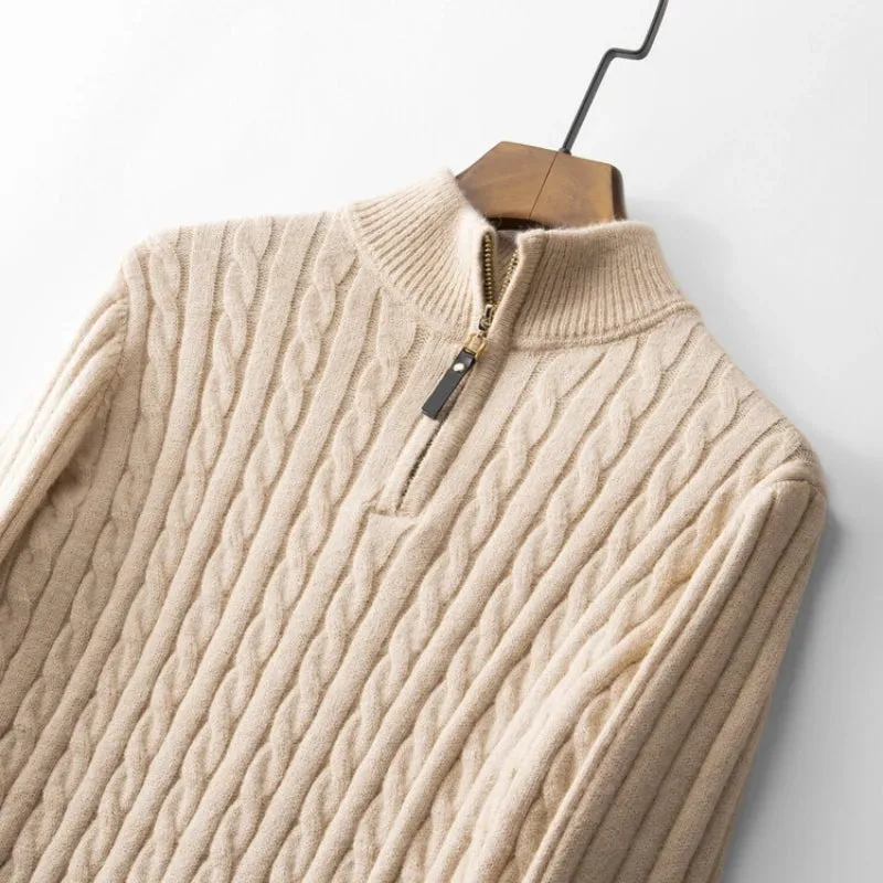 Premium Half-Zip Alpaca Sweater Livio Agresti