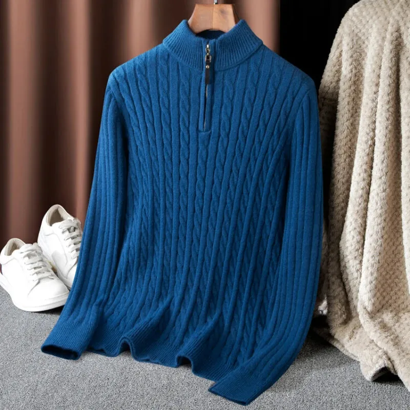 Premium Half-Zip Alpaca Sweater Livio Agresti