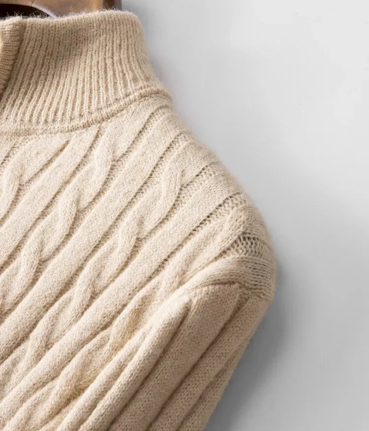 Premium Half-Zip Alpaca Sweater Livio Agresti