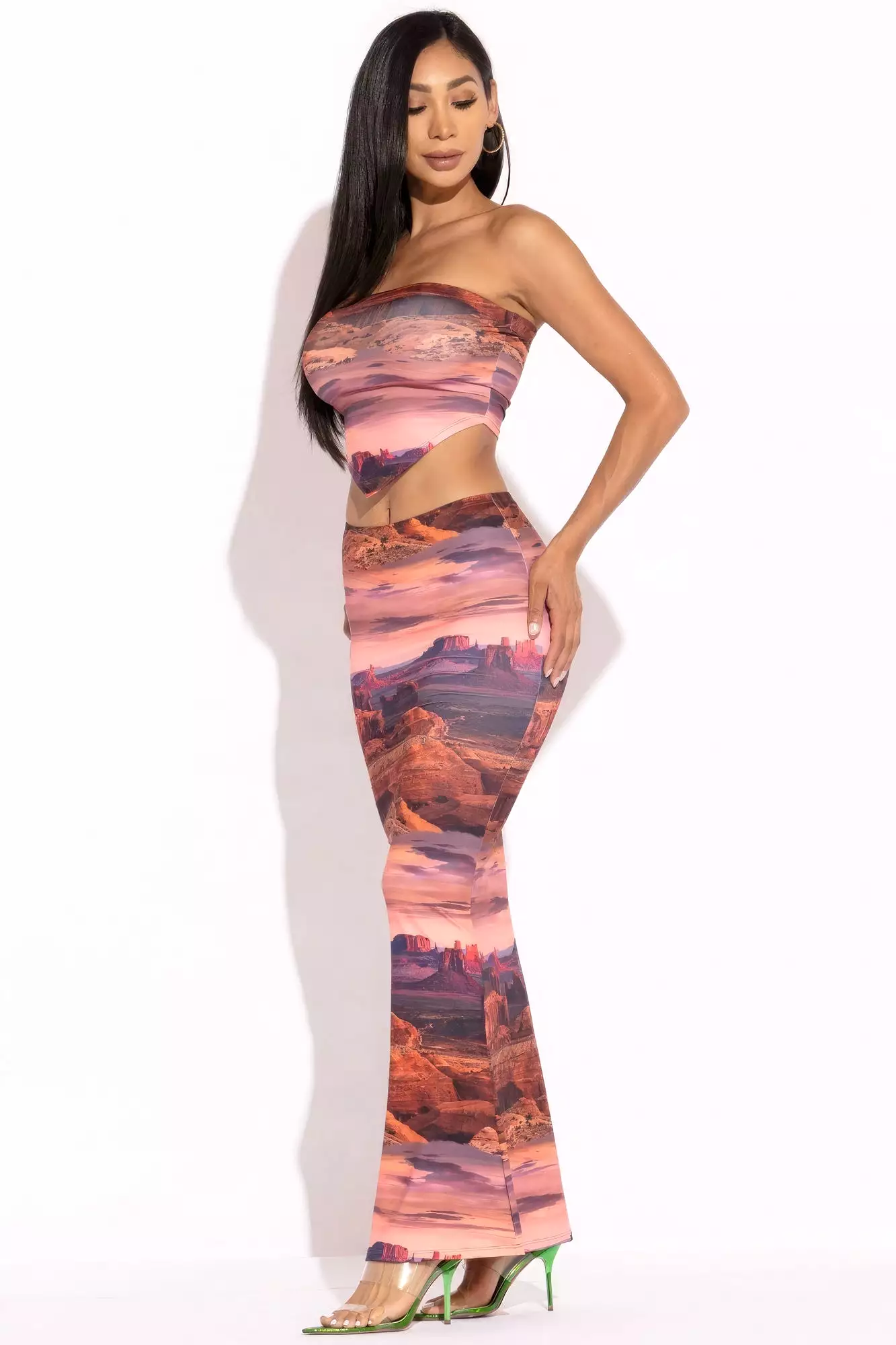 Printed Tube Top And Maxi Skirt - Shop Now