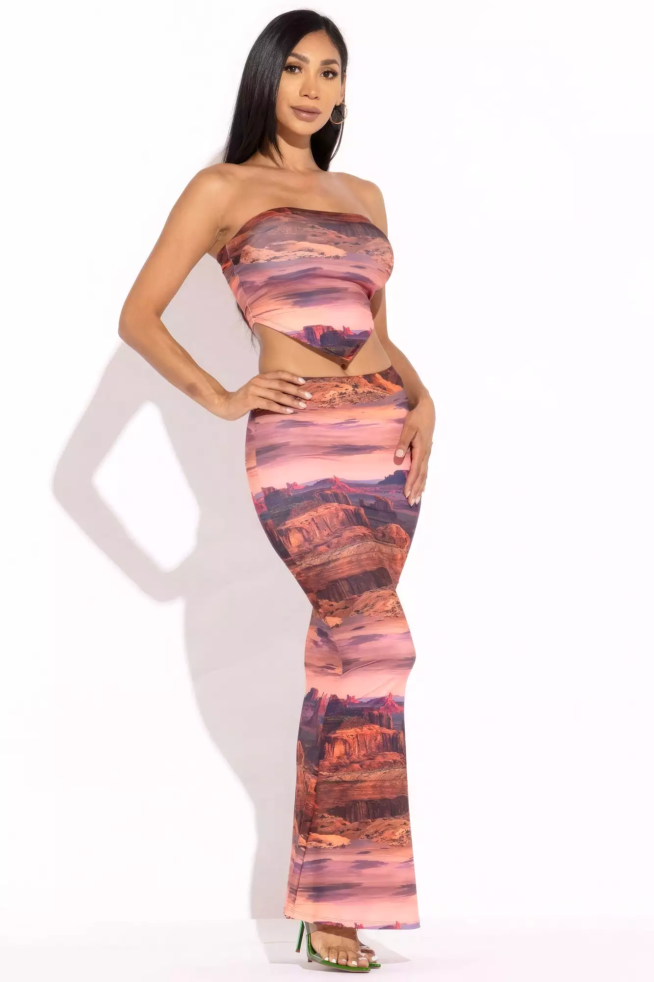 Printed Tube Top And Maxi Skirt - Shop Now