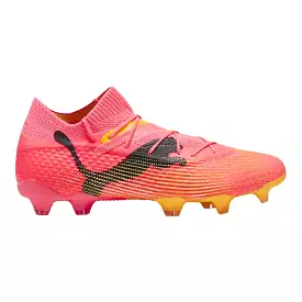 Puma Future 7 Ultimate FG/AG Sunset Glow Black Sun Stream football boots.