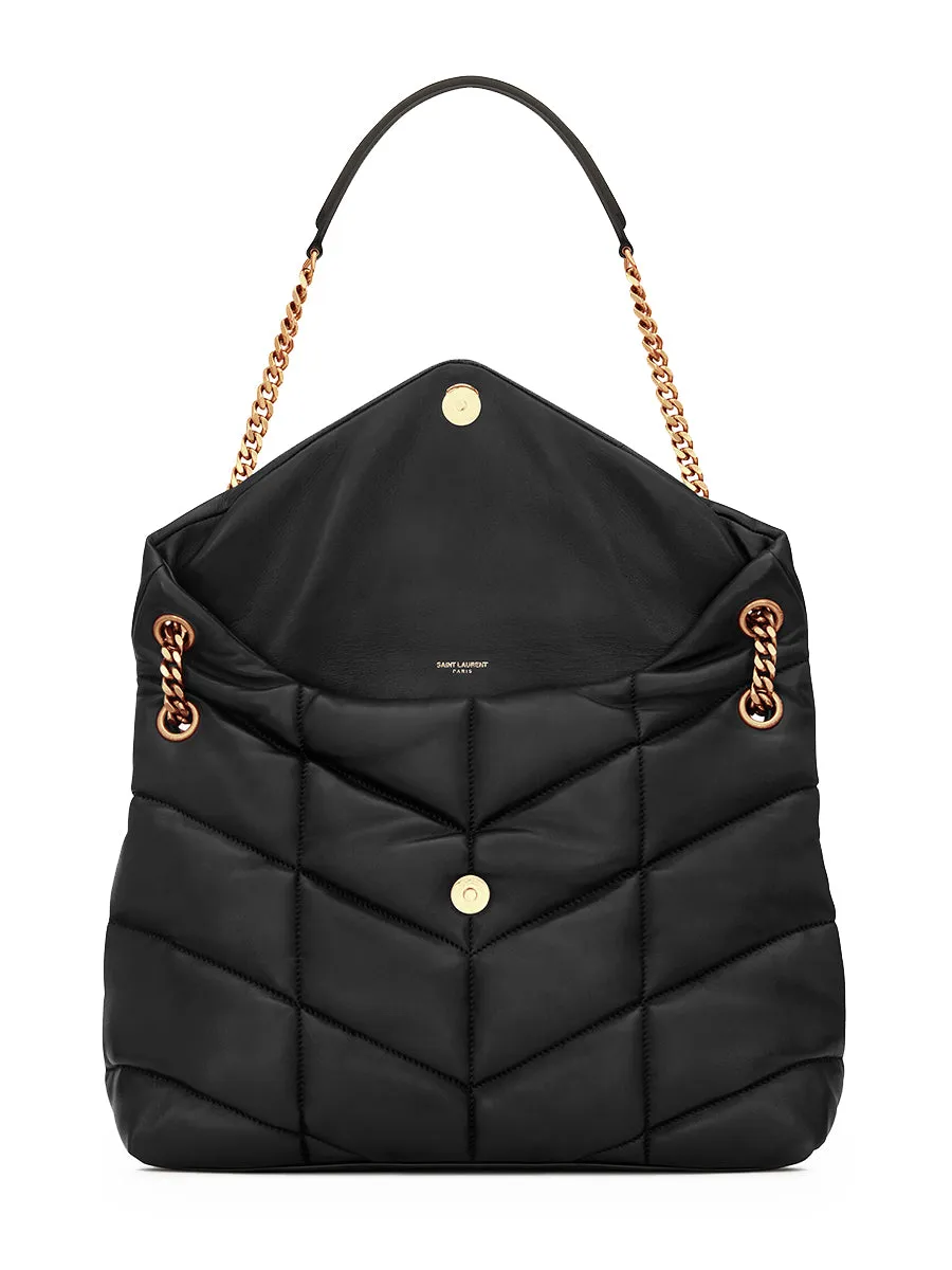 Quilted Lambskin Puffer Medium Chain Bag