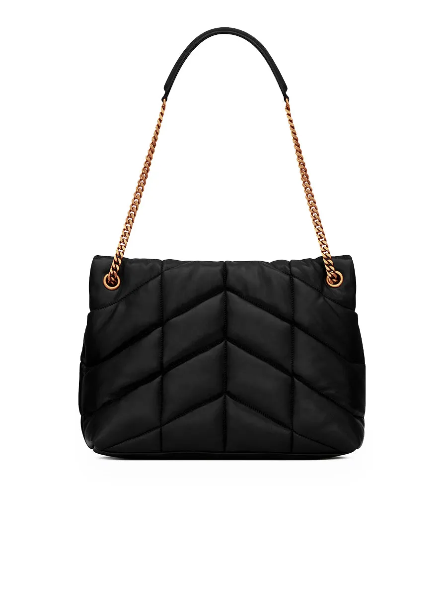 Quilted Lambskin Puffer Medium Chain Bag