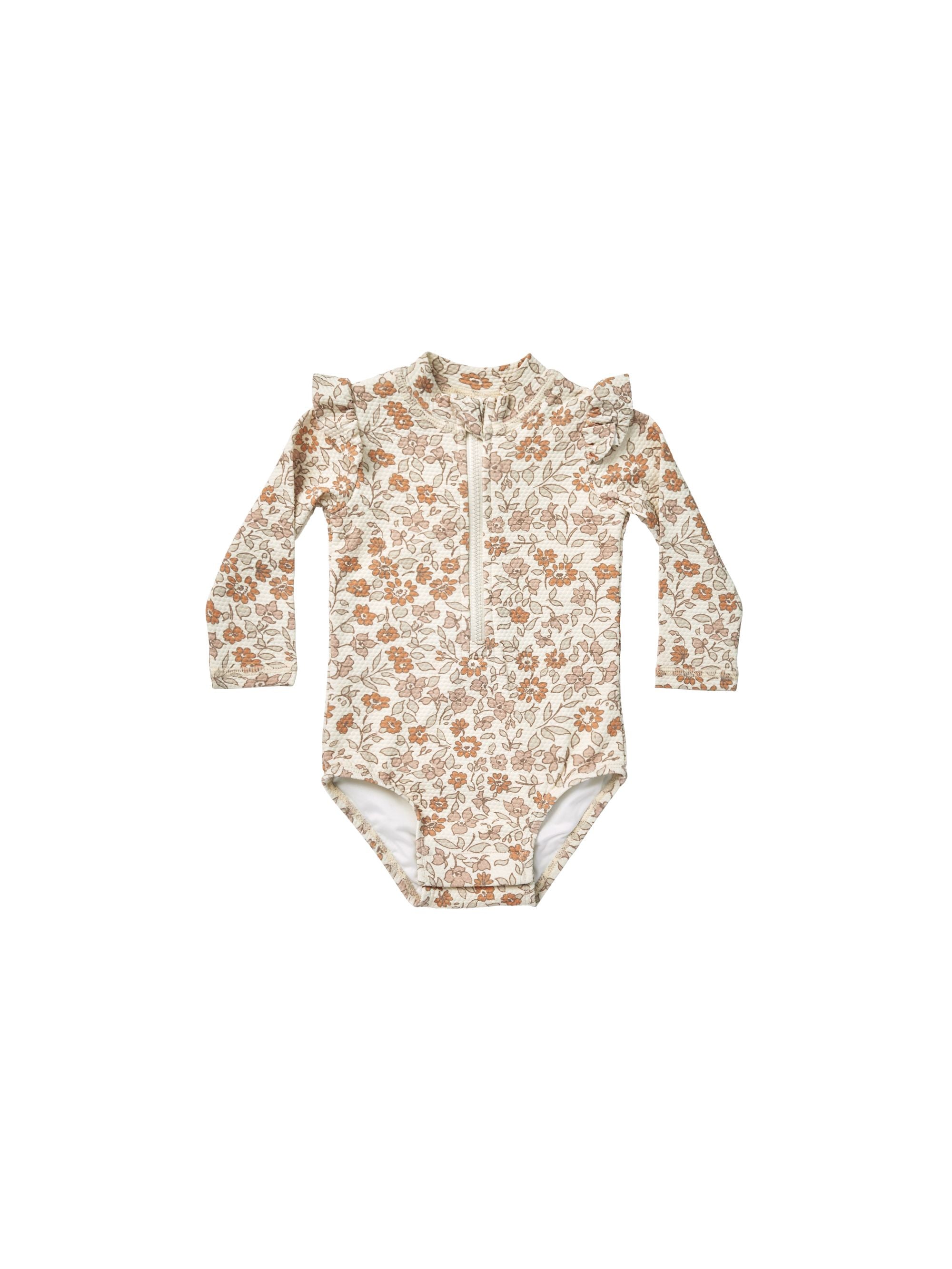 Quincy Mae garden Byron rashguard one-piece.