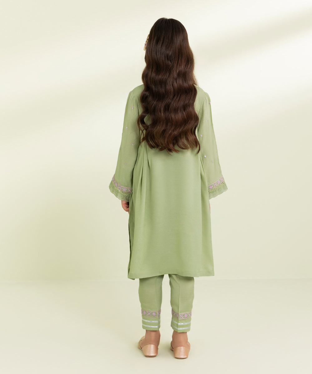 Raw Silk Suit - 2-Piece Embroidered